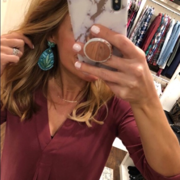 Stella & Dot | Hand-beaded SeaGreen+Turquoise Persephonie Statement Earr… - Picture 7 of 8